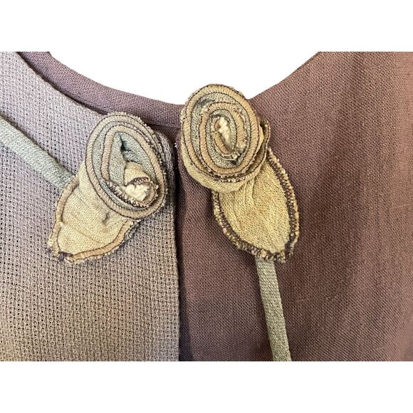 Vintage Spencer Alexis maxi dress & jacket rosette applique sz 12 USA lavender f - Picture 3 of 16